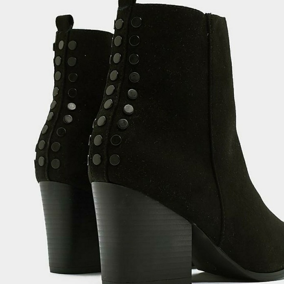NASTY GAL; Black Faux Suede Pointed Booties - Picture 2 of 4